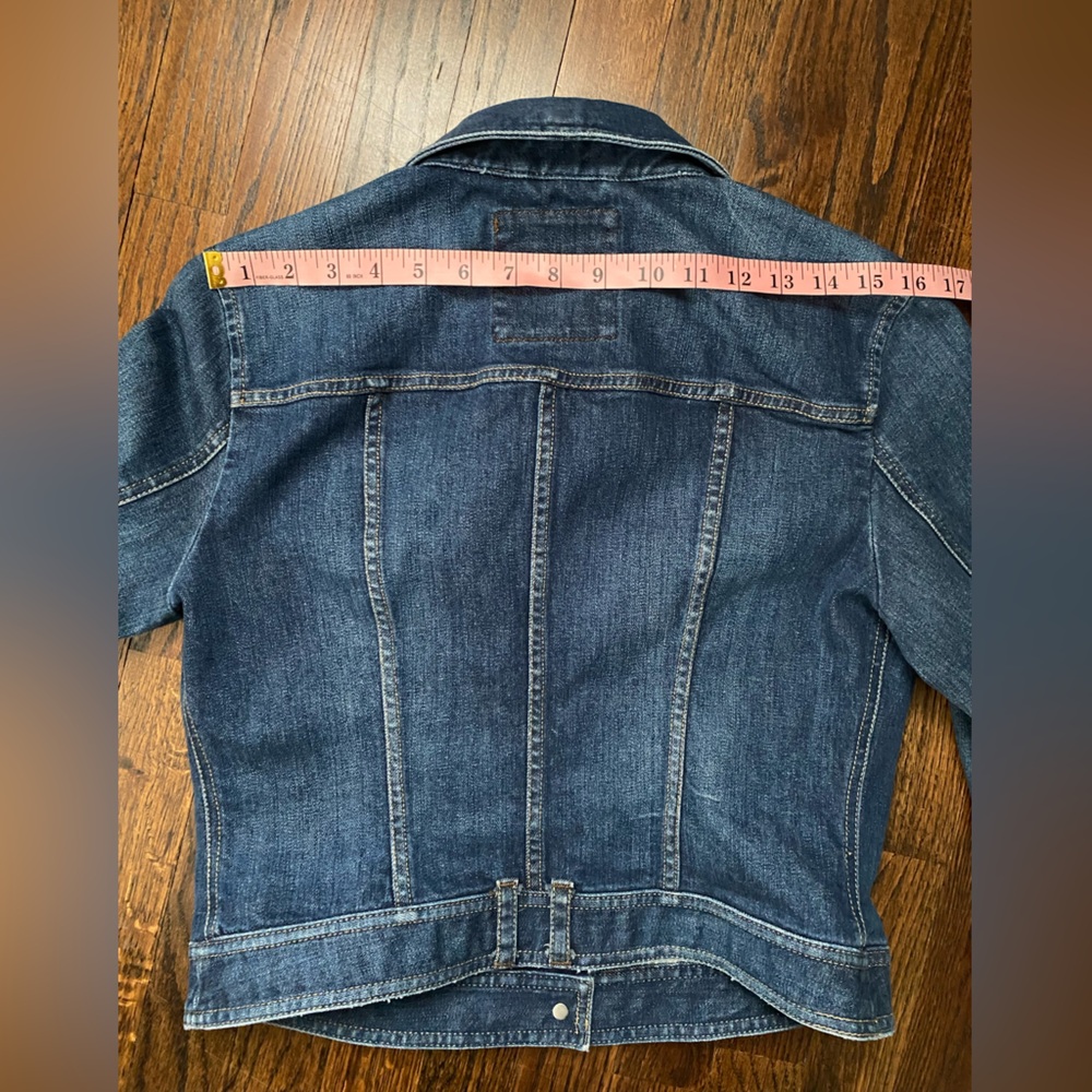 Loft- Denim Jacket Button Down Medium Dark Wash S… - image 5